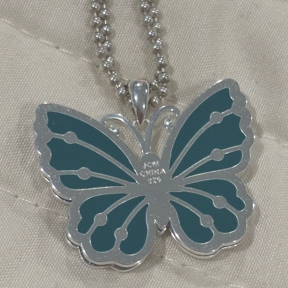 Sterling silver Blue Butterfly Pendant - Tiffany & Co necklace sold separately! - Picture 8 of 13